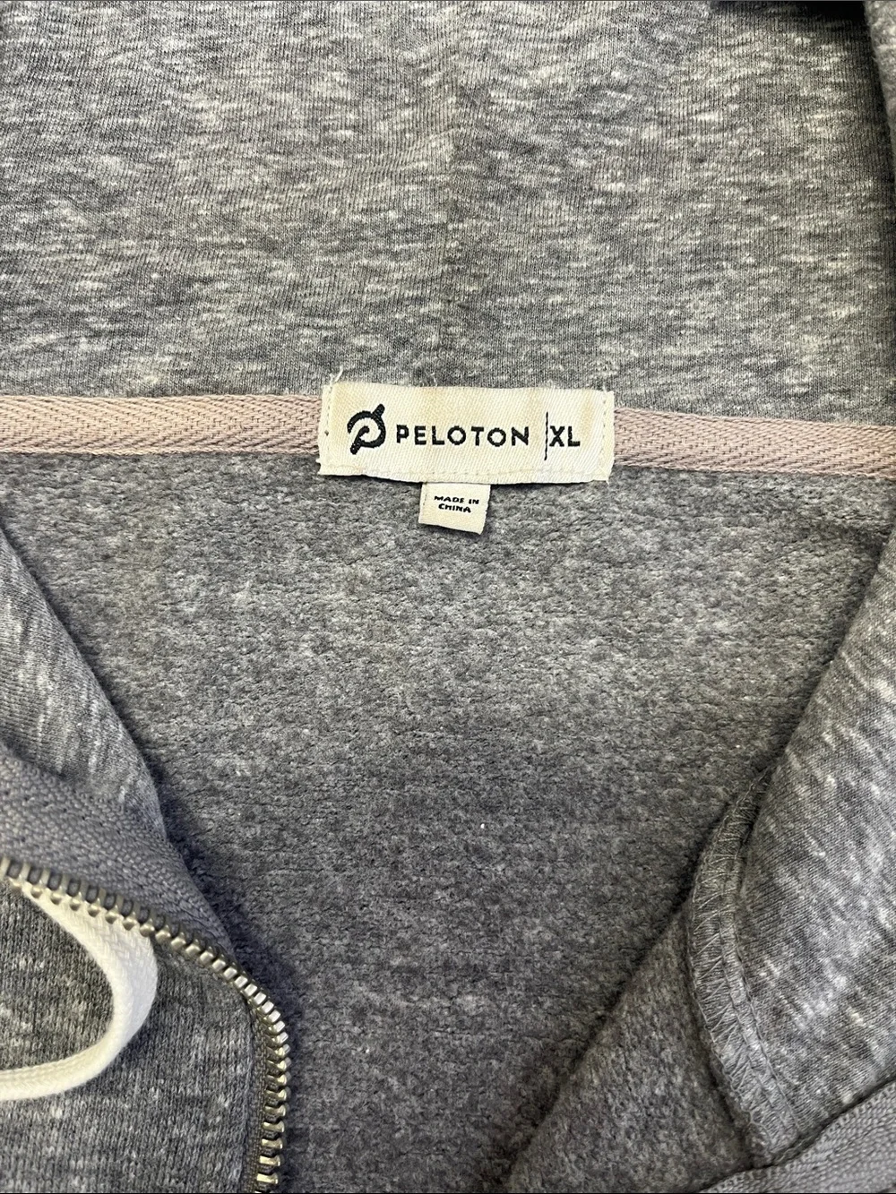 Peloton Gray Full Zip Hoodie XL Athletic Workout Athleisure Sweatshirt